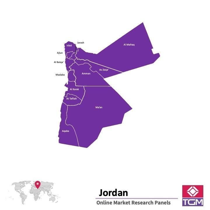 Panel badawczy online w Jordanii |  Badania rynku w Jordanii